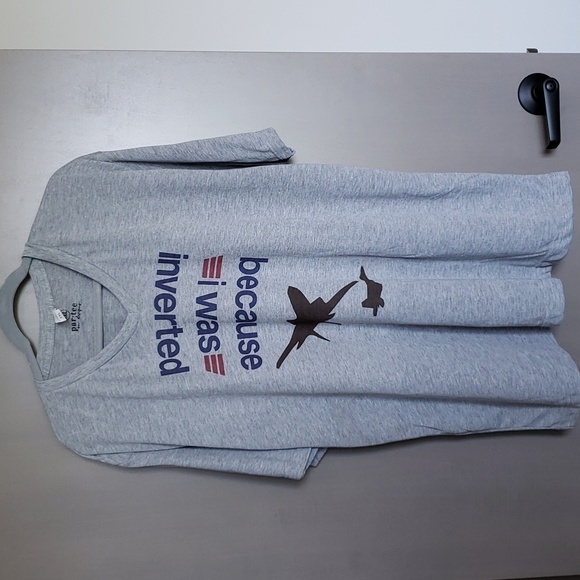 Unisex Top Gun "Inverted" V-Neck Short Sleeved Tee Gray - Size XXL - Picture 1 of 5
